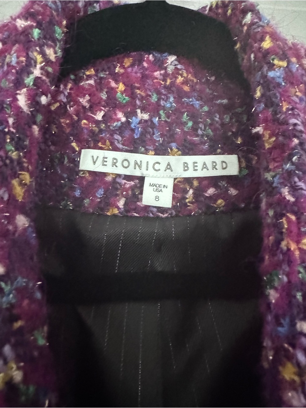 Veronica Beard Crispin Coat Multicolor Tweed Jacket Size 8 - Picture 2 of 2